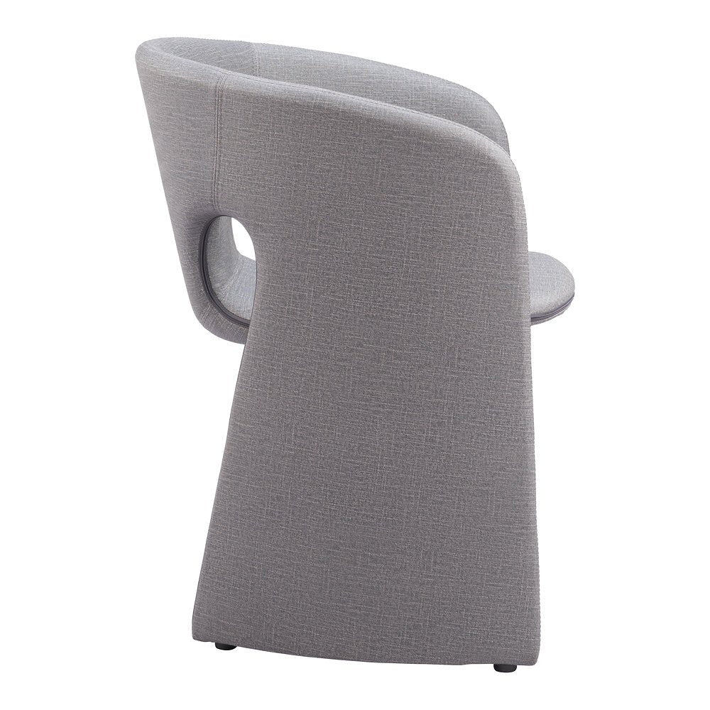 Silla Comercial para Desayunador - ZUO ROSYTH - Gris Pizarra - Asiento y Respaldo Tapizados en Lino Sintético - 110124 - Zuo - NOGAL BEAT - Silla Comercial Interior