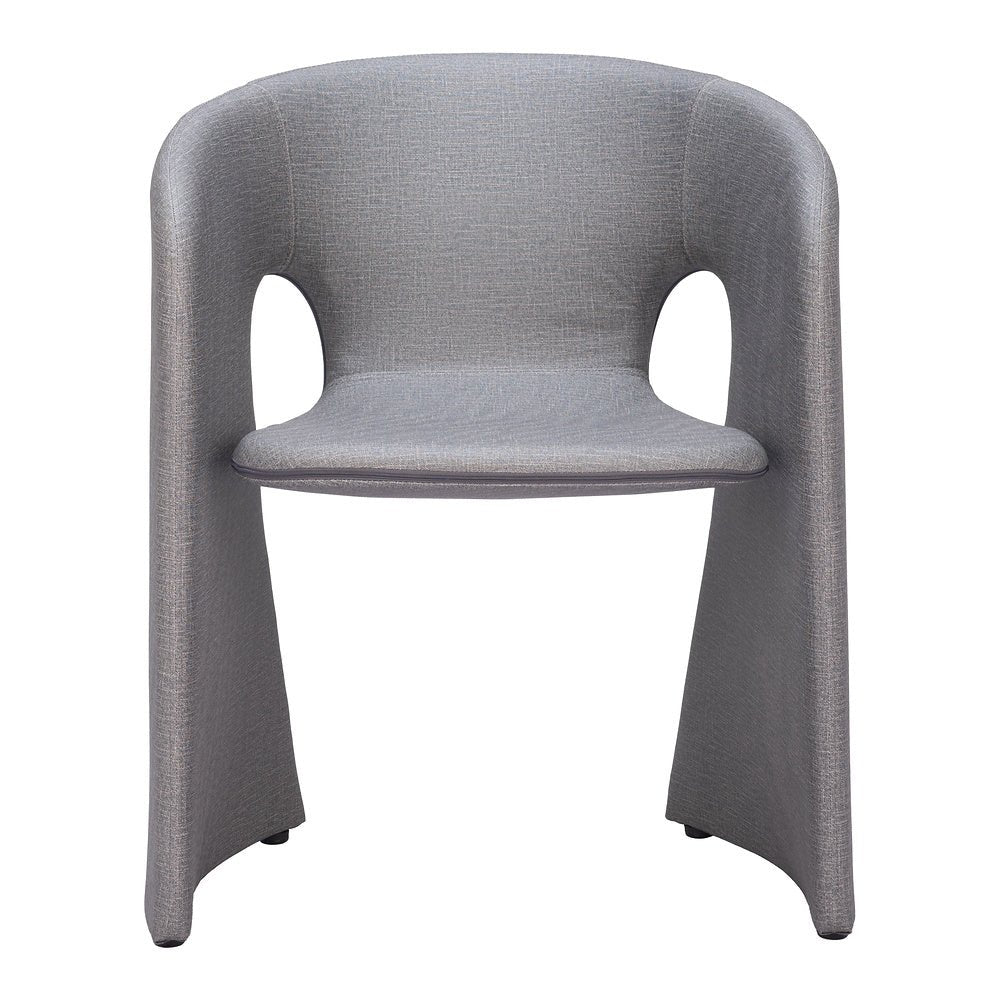 Silla Comercial para Desayunador - ZUO ROSYTH - Gris Pizarra - Asiento y Respaldo Tapizados en Lino Sintético - 110124 - Zuo - NOGAL BEAT - Silla Comercial Interior