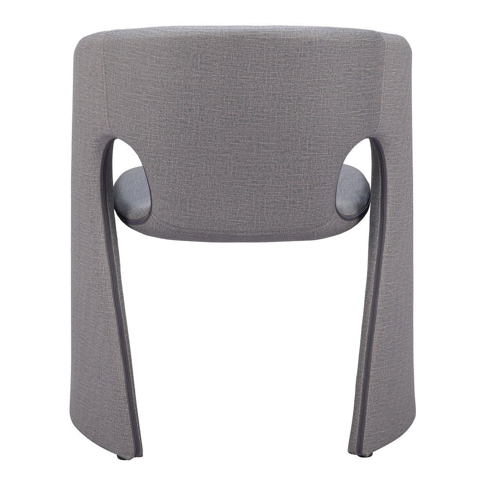 Silla Comercial para Desayunador - ZUO ROSYTH - Gris Pizarra - Asiento y Respaldo Tapizados en Lino Sintético - 110124 - Zuo - NOGAL BEAT - Silla Comercial Interior