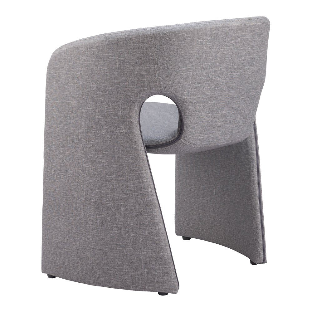 Silla Comercial para Desayunador - ZUO ROSYTH - Gris Pizarra - Asiento y Respaldo Tapizados en Lino Sintético - 110124 - Zuo - NOGAL BEAT - Silla Comercial Interior