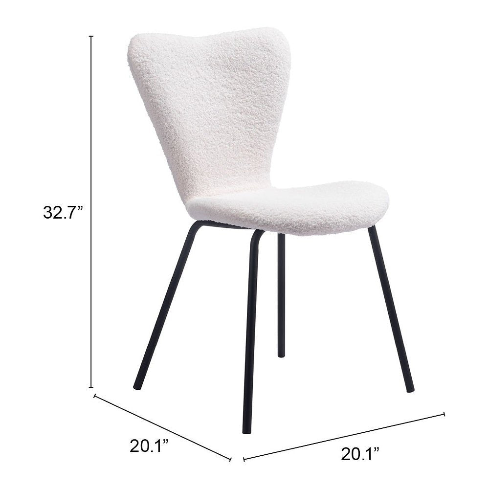 Silla Comercial para Desayunador - ZUO THIBIDEAUX - Varios Colores - Asiento y Respaldo Tapizados en Tela Tipo Borrego - 109658 - Zuo - NOGAL BEAT - Silla Comercial Interior
