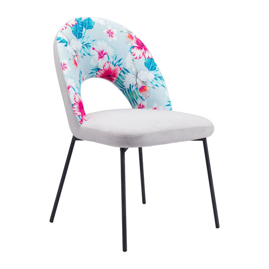 Silla Comercial para Desayunador - ZUO TORREY - Varios Colores - Asiento y Respaldo Tapizados en Tela Estampada - 109365 - Zuo - NOGAL BEAT - Silla Comercial Interior