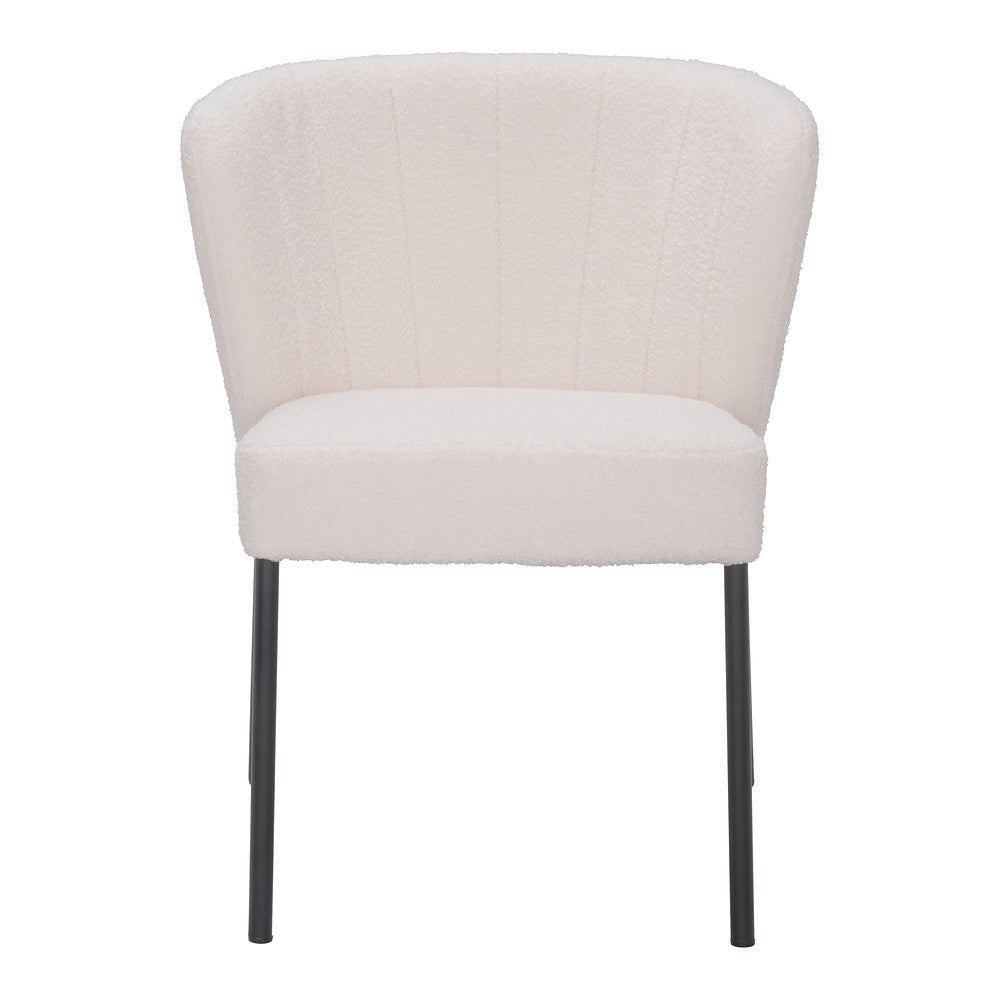 Silla Comercial para Food Court - ZUO AIMEE - Crema - Asiento y Respaldo Tapizados en Tela Tipo Borrego - 109677 - Zuo - NOGAL BEAT - Silla Comercial Interior
