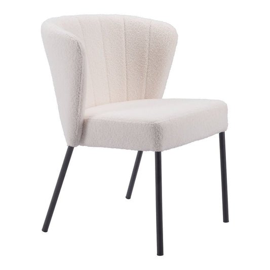 Silla Comercial para Food Court - ZUO AIMEE - Crema - Asiento y Respaldo Tapizados en Tela Tipo Borrego - 109677 - Zuo - NOGAL BEAT - Silla Comercial Interior