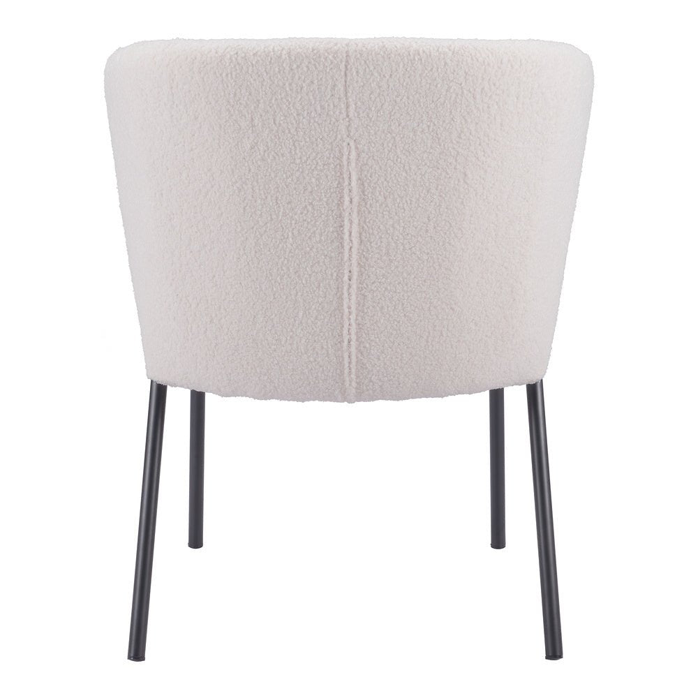 Silla Comercial para Food Court - ZUO AIMEE - Crema - Asiento y Respaldo Tapizados en Tela Tipo Borrego - 109677 - Zuo - NOGAL BEAT - Silla Comercial Interior
