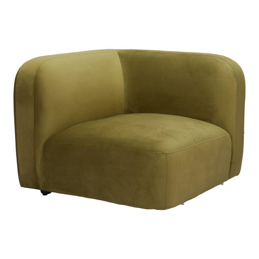Silla Comercial para Food Court - ZUO BIAK CORNER - Verde - Asiento y Respaldo Tapizados en Tela Tipo Terciopelo - 109996 - Zuo - NOGAL BEAT - Silla Comercial Interior