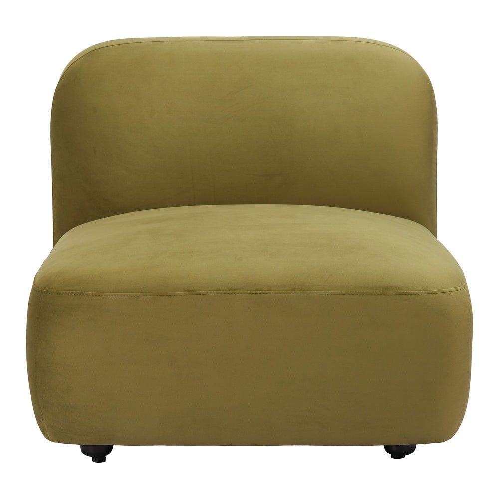 Silla Comercial para Food Court - ZUO BIAK MIDDLE - Verde - Asiento y Respaldo Tapizados en Tela Tipo Terciopelo - 109997 - Zuo - NOGAL BEAT - Silla Comercial Interior