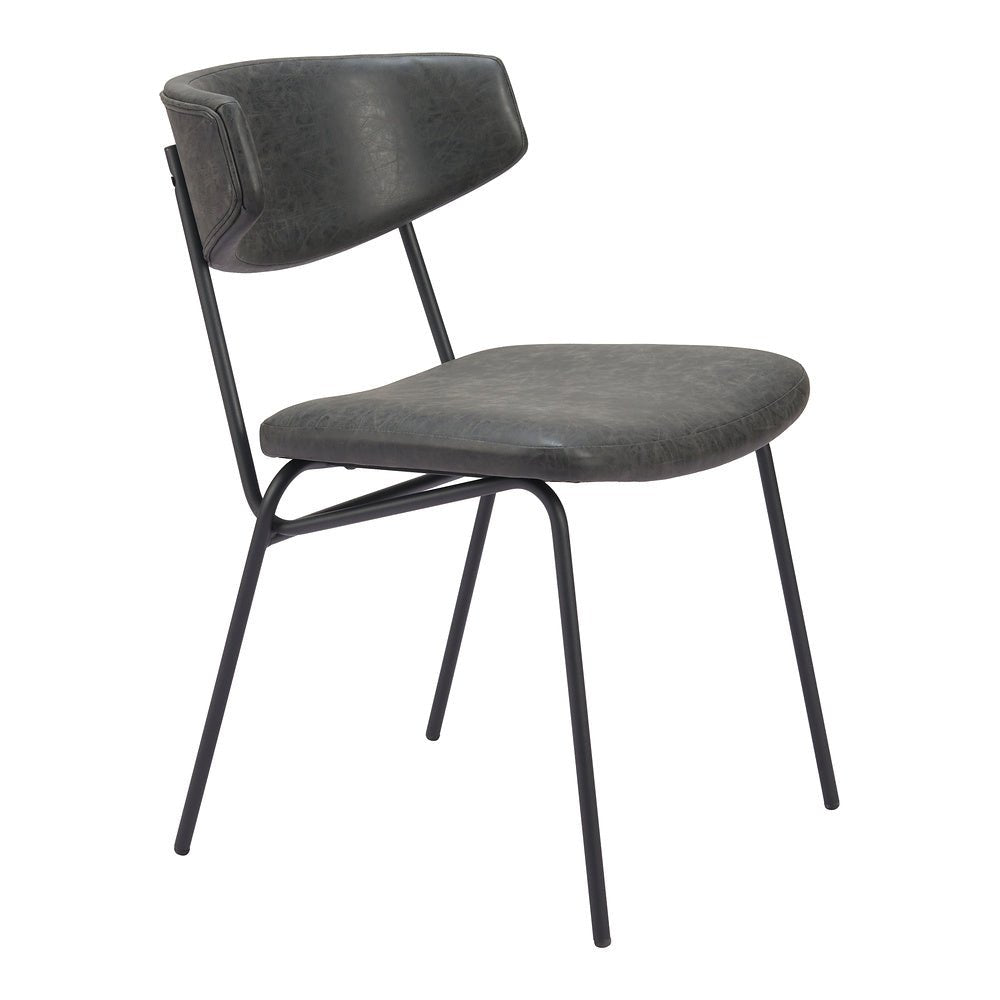 Silla Comercial para Food Court - ZUO CHARON - Varios Colores - Asiento y Respaldo Tapizados en Piel Sintética - 110259 - Zuo - NOGAL BEAT - Silla Comercial Interior