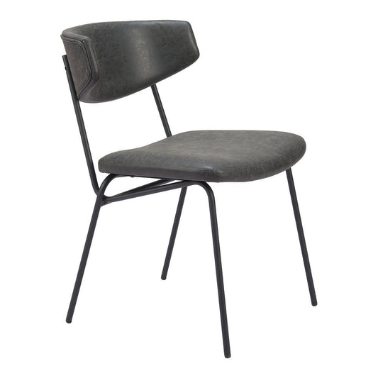 Silla Comercial para Food Court - ZUO CHARON - Varios Colores - Asiento y Respaldo Tapizados en Piel Sintética - 110259 - Zuo - NOGAL BEAT - Silla Comercial Interior