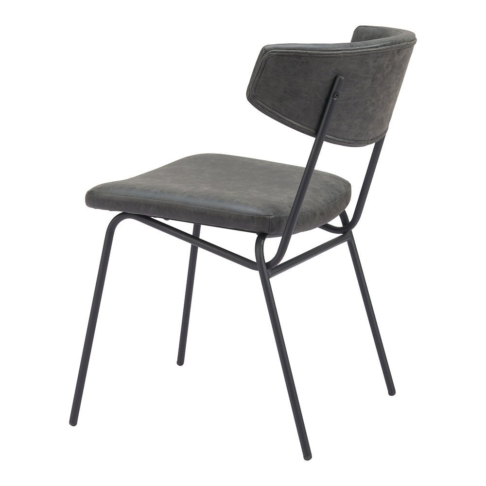 Silla Comercial para Food Court - ZUO CHARON - Varios Colores - Asiento y Respaldo Tapizados en Piel Sintética - 110259 - Zuo - NOGAL BEAT - Silla Comercial Interior