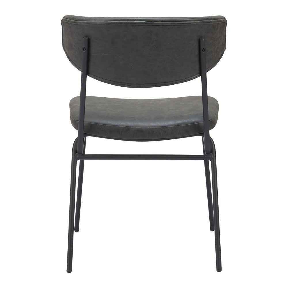 Silla Comercial para Food Court - ZUO CHARON - Varios Colores - Asiento y Respaldo Tapizados en Piel Sintética - 110259 - Zuo - NOGAL BEAT - Silla Comercial Interior