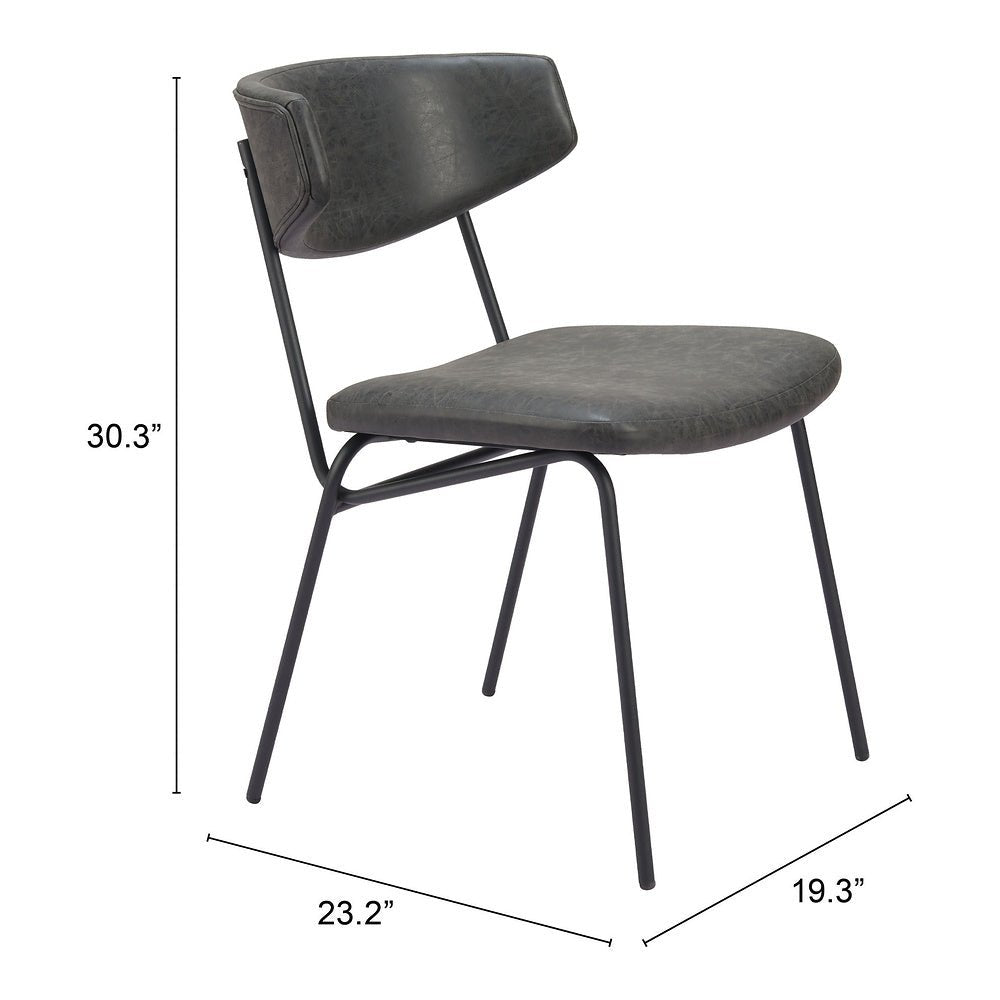 Silla Comercial para Food Court - ZUO CHARON - Varios Colores - Asiento y Respaldo Tapizados en Piel Sintética - 110259 - Zuo - NOGAL BEAT - Silla Comercial Interior