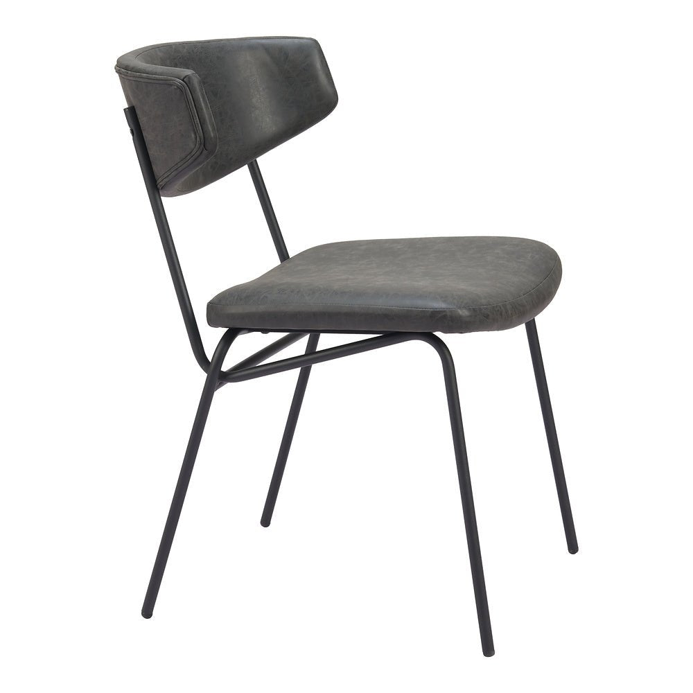 Silla Comercial para Food Court - ZUO CHARON - Varios Colores - Asiento y Respaldo Tapizados en Piel Sintética - 110259 - Zuo - NOGAL BEAT - Silla Comercial Interior