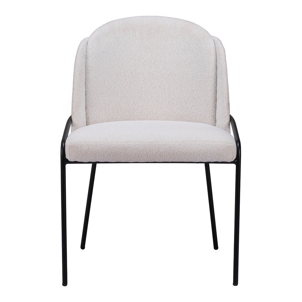 Silla Comercial para Food Court - ZUO JAMBI - Marfil - Asiento y Respaldo Tapizados en Tela Tipo Borrego - 109965 - Zuo - NOGAL BEAT - Silla Comercial Interior