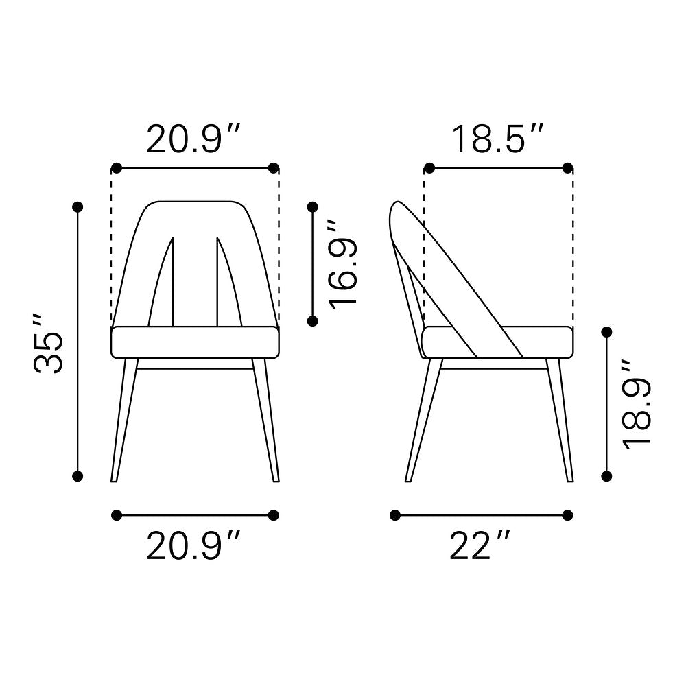 Silla Comercial para Hotel - ZUO ARTUS - Varios Colores - Asiento y Respaldo Tapizados en Tejido Texturizado - 110003 - Zuo - NOGAL BEAT - Silla Comercial Interior