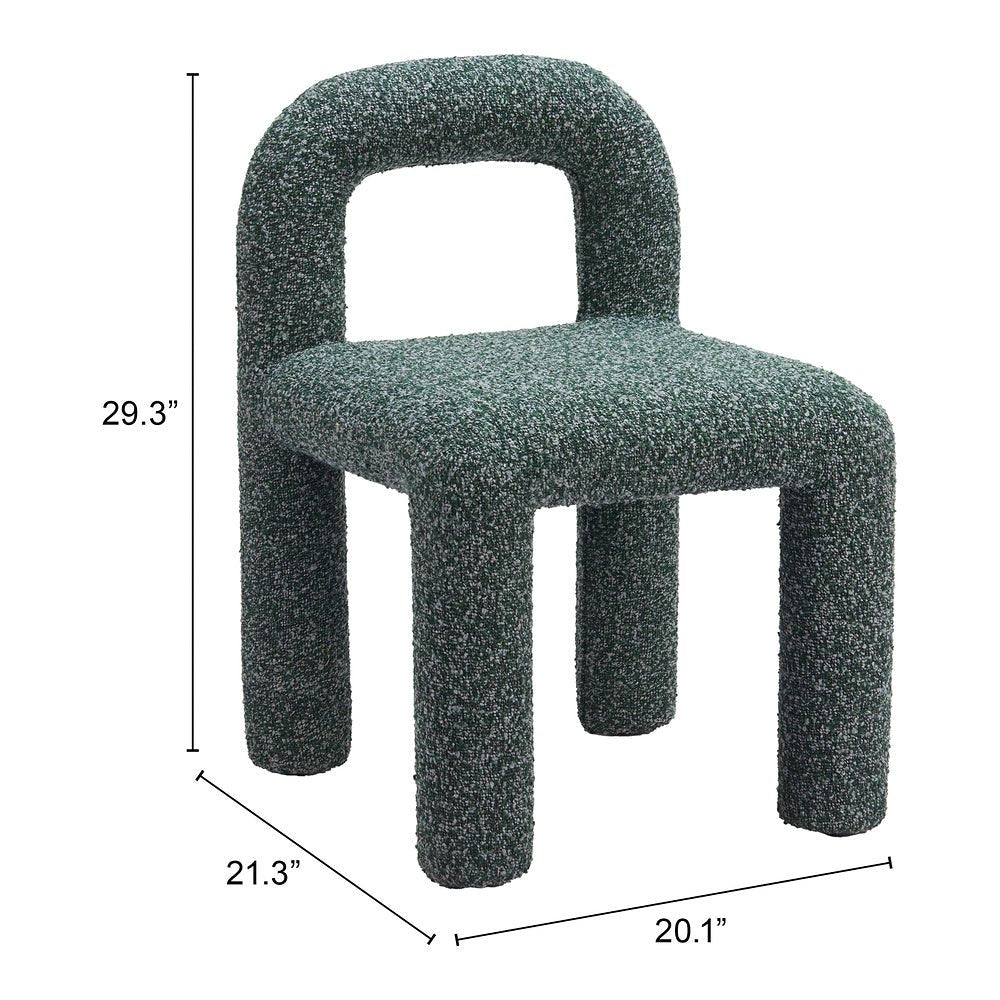 Silla Comercial para Hotel - ZUO ARUM - Verde Nevado - Asiento y Respaldo Tapizados en Tela Tipo Borrego - 109988 - Zuo - NOGAL BEAT - Silla Comercial Interior