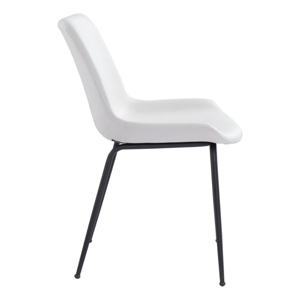 Silla Comercial para Hotel - ZUO BYRON DINING CHAIR WHITE 101779 - Blanco - Asiento y Respaldo Tapizados - 101779 - Zuo - NOGAL BEAT - Sillas