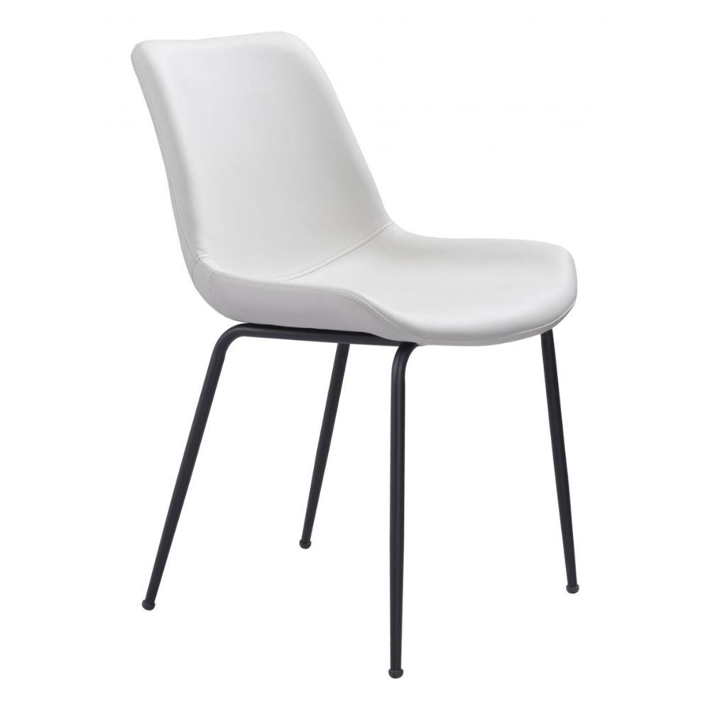 Silla Comercial para Hotel - ZUO BYRON DINING CHAIR WHITE 101779 - Blanco - Asiento y Respaldo Tapizados - 101779 - Zuo - NOGAL BEAT - Sillas