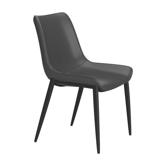 Silla Comercial para Hotel - ZUO MAGNUS - Negro - Asiento y Respaldo Tapizados en Piel Sintética - 110776 - Zuo - NOGAL BEAT - Silla Comercial Interior
