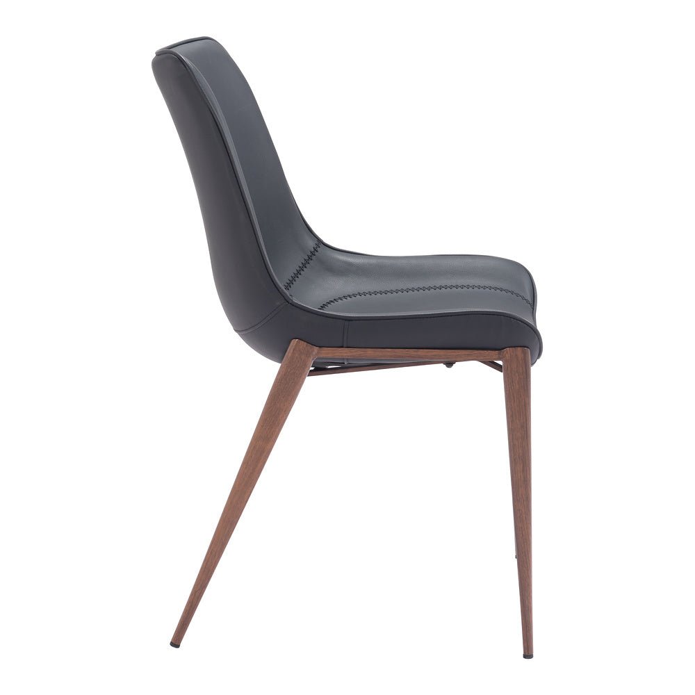 Silla Comercial para Hotel - ZUO MAGNUS - Varios Colores - Asiento y Respaldo Tapizados en Piel Sintética - 109933 - Zuo - NOGAL BEAT - Silla Comercial Interior