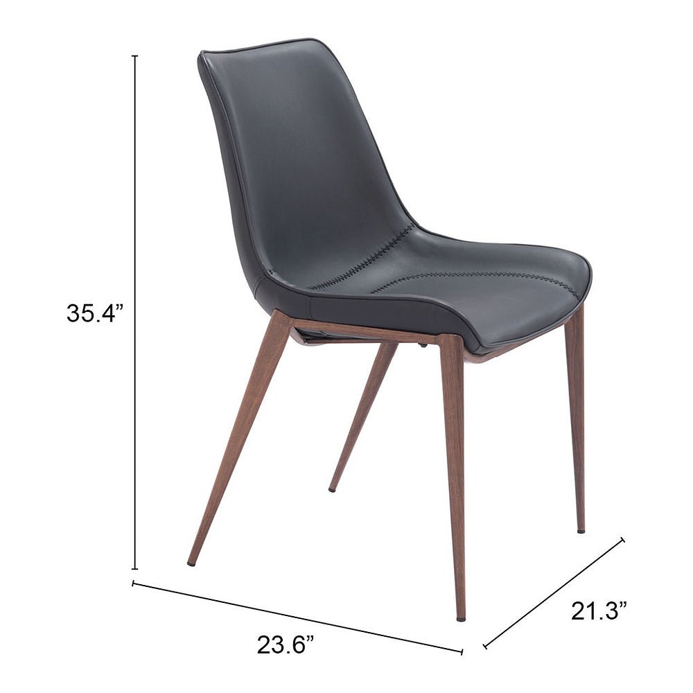 Silla Comercial para Hotel - ZUO MAGNUS - Varios Colores - Asiento y Respaldo Tapizados en Piel Sintética - 109933 - Zuo - NOGAL BEAT - Silla Comercial Interior