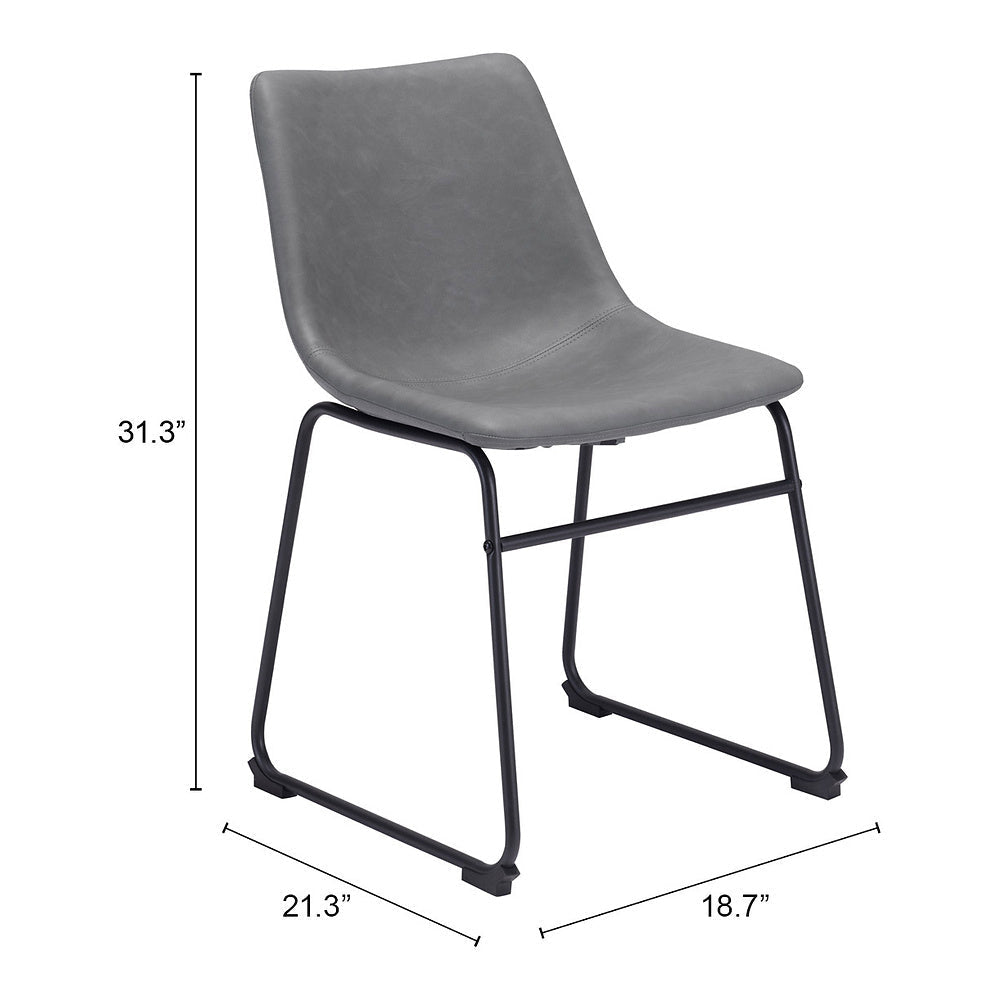 Silla Comercial para Hotel - ZUO SMART - Varios Colores - Asiento y Respaldo Tapizados en Piel Sintética - 101995 - Zuo - NOGAL BEAT - Silla Comercial Interior