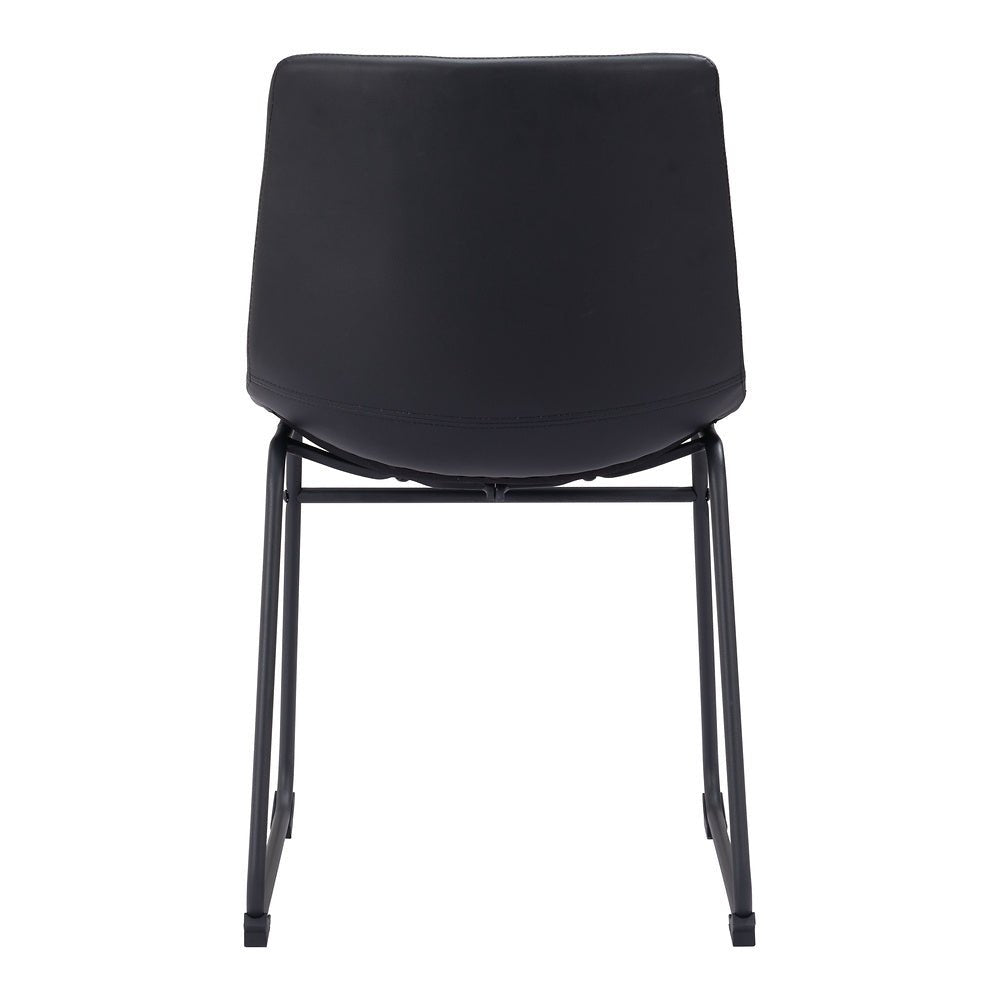 Silla Comercial para Hotel - ZUO SMART - Varios Colores - Asiento y Respaldo Tapizados en Piel Sintética - 109648 - Zuo - NOGAL BEAT - Silla Comercial Interior