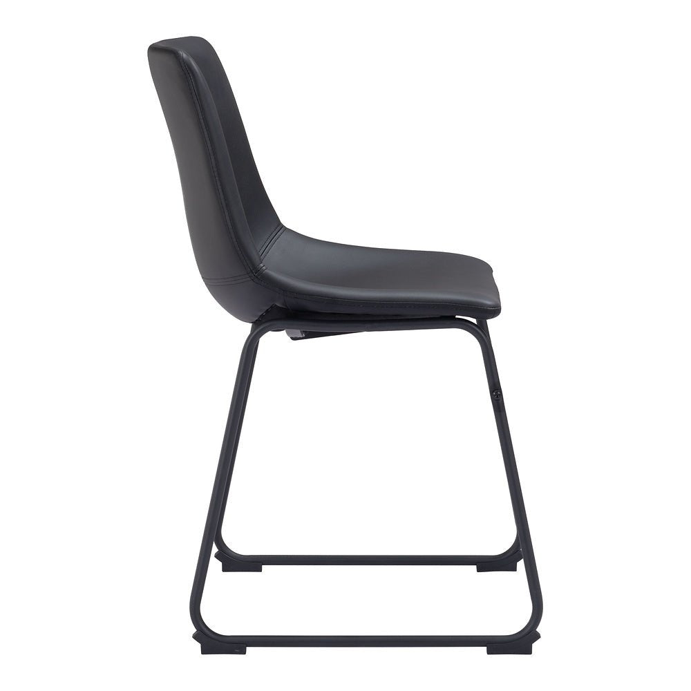 Silla Comercial para Hotel - ZUO SMART - Varios Colores - Asiento y Respaldo Tapizados en Piel Sintética - 109648 - Zuo - NOGAL BEAT - Silla Comercial Interior