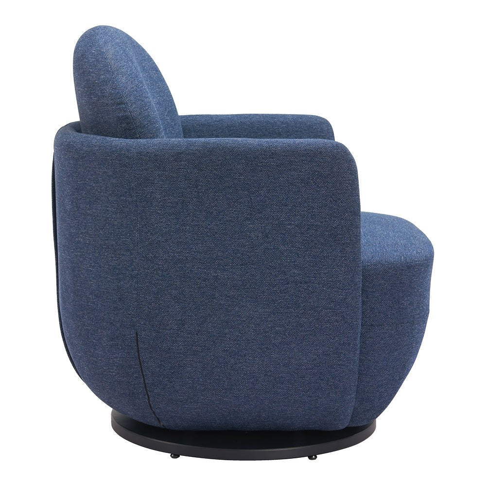 Silla Comercial para Restaurante - ZUO BANT - Azul - Asiento y Respaldo Tapizados en Tejido Texturizado - 110015 - Zuo - NOGAL BEAT - Silla Comercial Interior