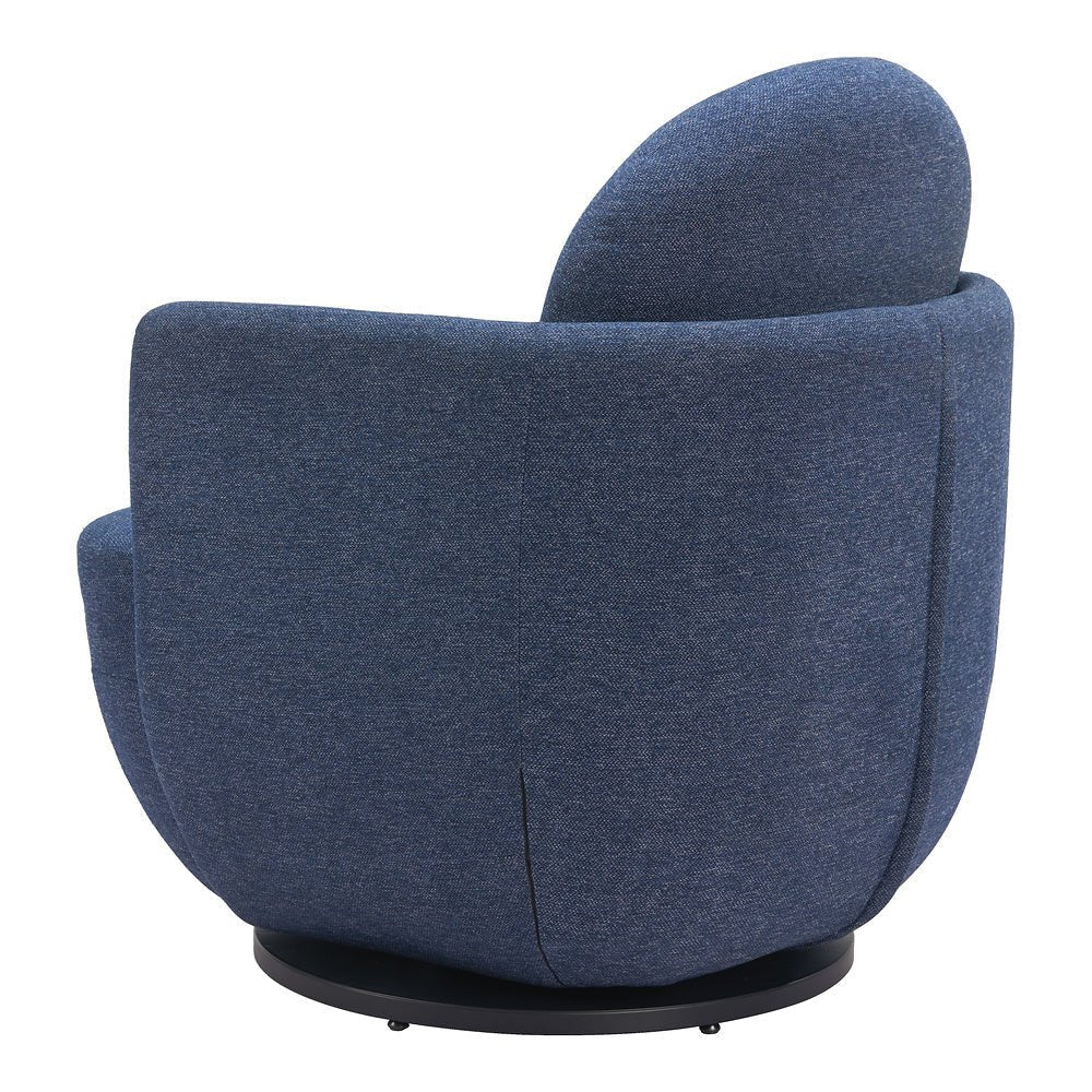 Silla Comercial para Restaurante - ZUO BANT - Azul - Asiento y Respaldo Tapizados en Tejido Texturizado - 110015 - Zuo - NOGAL BEAT - Silla Comercial Interior