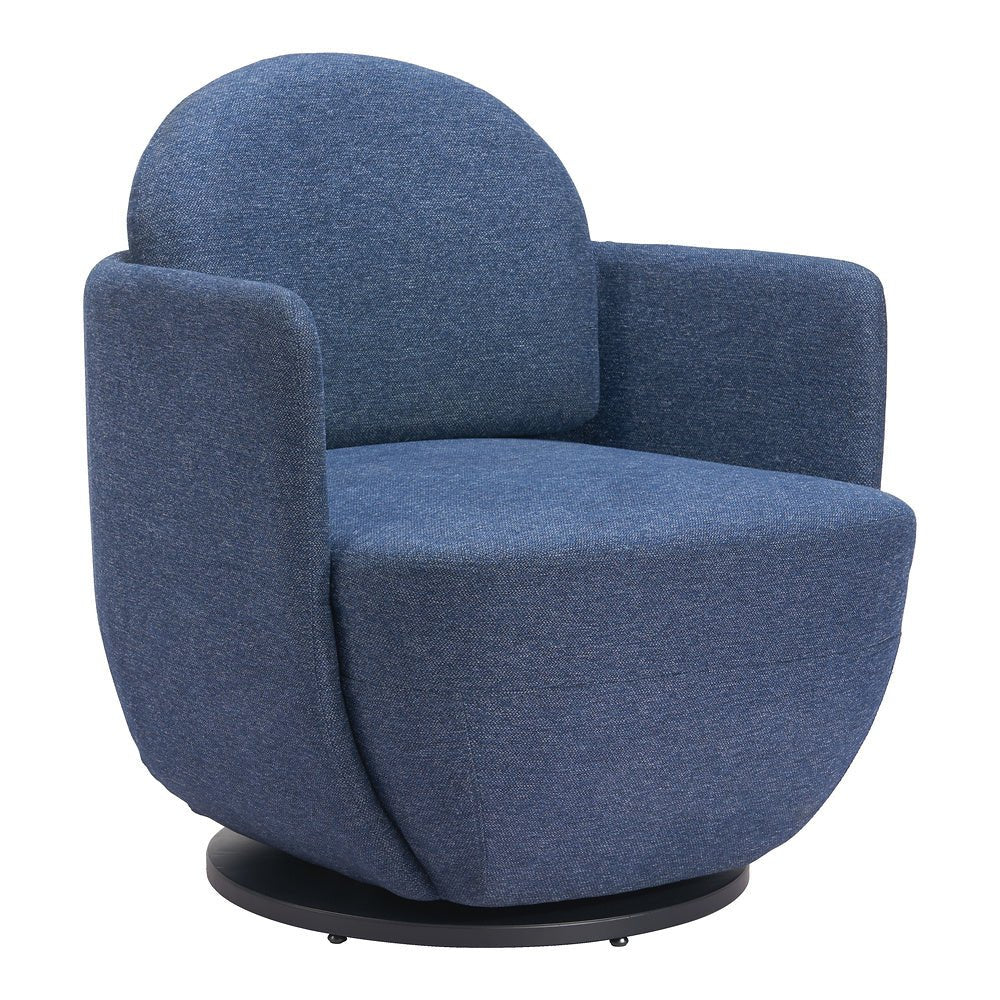 Silla Comercial para Restaurante - ZUO BANT - Azul - Asiento y Respaldo Tapizados en Tejido Texturizado - 110015 - Zuo - NOGAL BEAT - Silla Comercial Interior