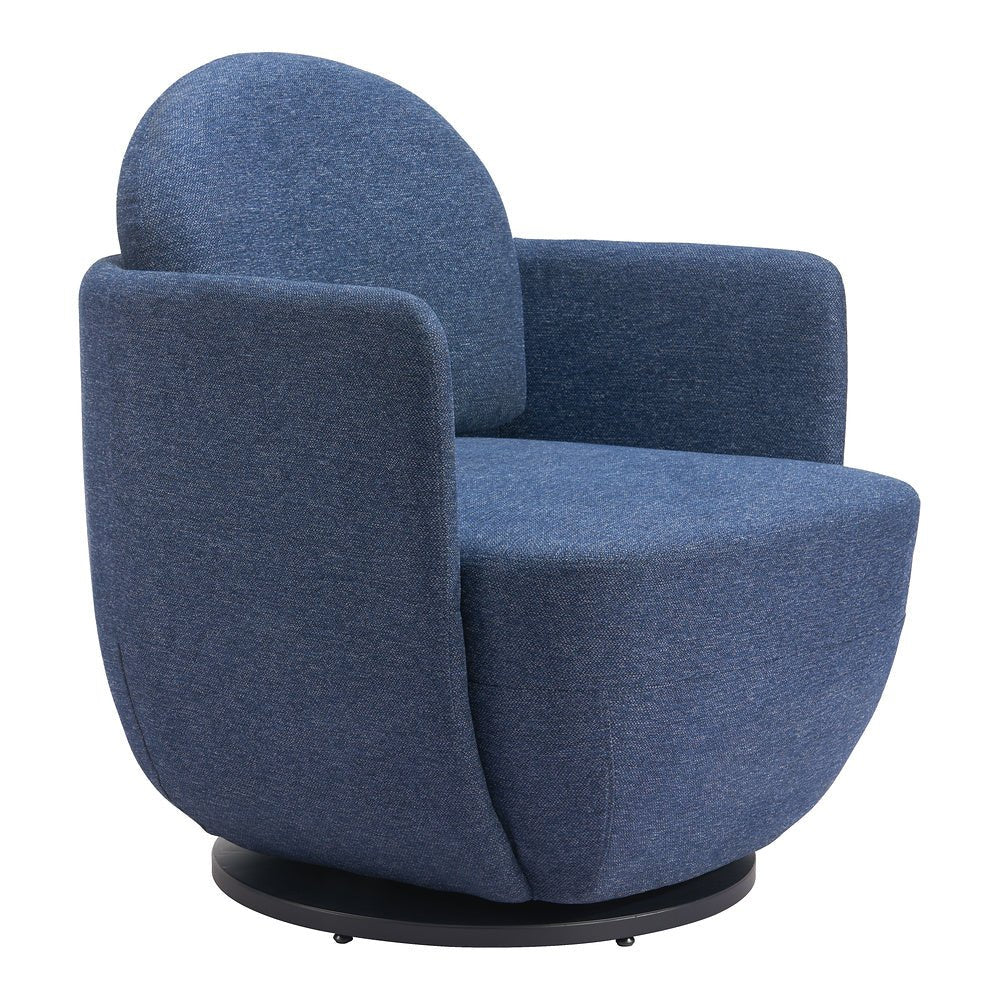 Silla Comercial para Restaurante - ZUO BANT - Azul - Asiento y Respaldo Tapizados en Tejido Texturizado - 110015 - Zuo - NOGAL BEAT - Silla Comercial Interior