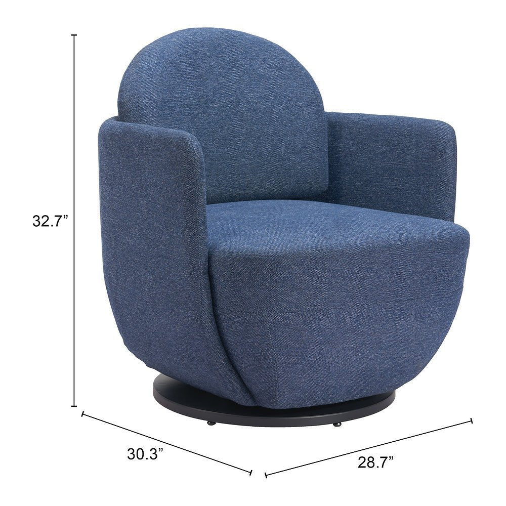 Silla Comercial para Restaurante - ZUO BANT - Azul - Asiento y Respaldo Tapizados en Tejido Texturizado - 110015 - Zuo - NOGAL BEAT - Silla Comercial Interior