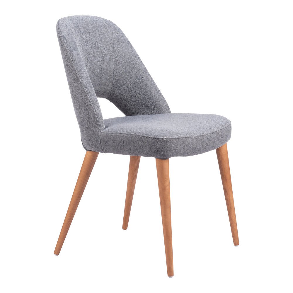Silla Comercial para Restaurante - ZUO LEITH - Gris - Asiento y Respaldo Tapizados - 110122 - Zuo - NOGAL BEAT - Silla Comercial Interior