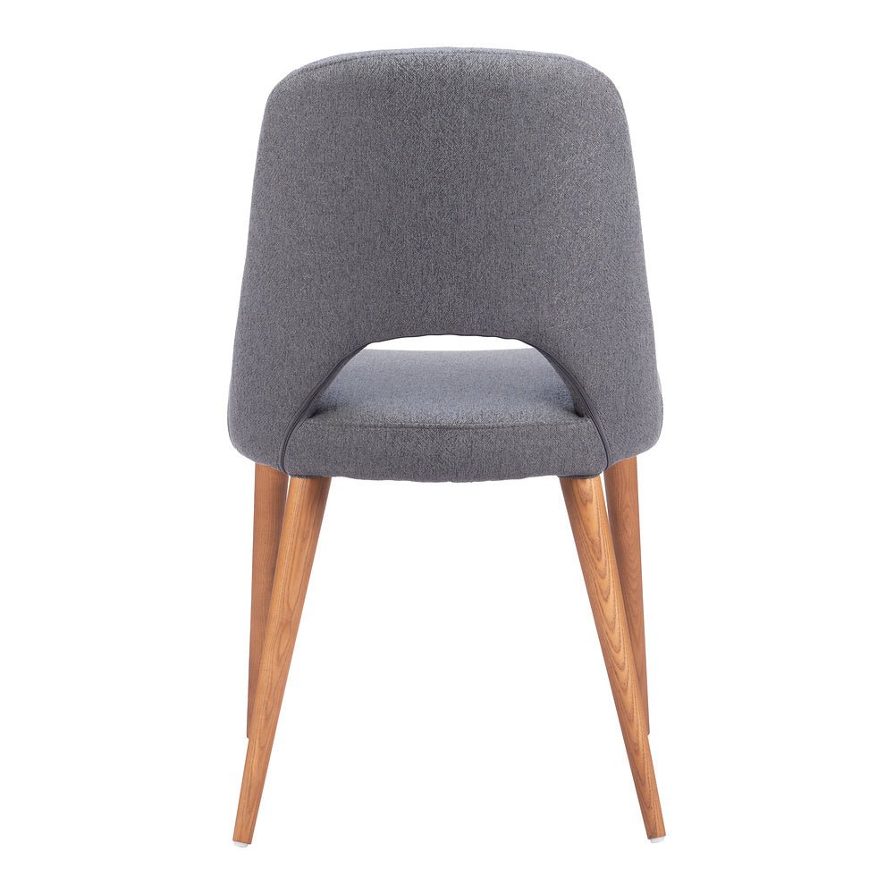 Silla Comercial para Restaurante - ZUO LEITH - Gris - Asiento y Respaldo Tapizados - 110122 - Zuo - NOGAL BEAT - Silla Comercial Interior