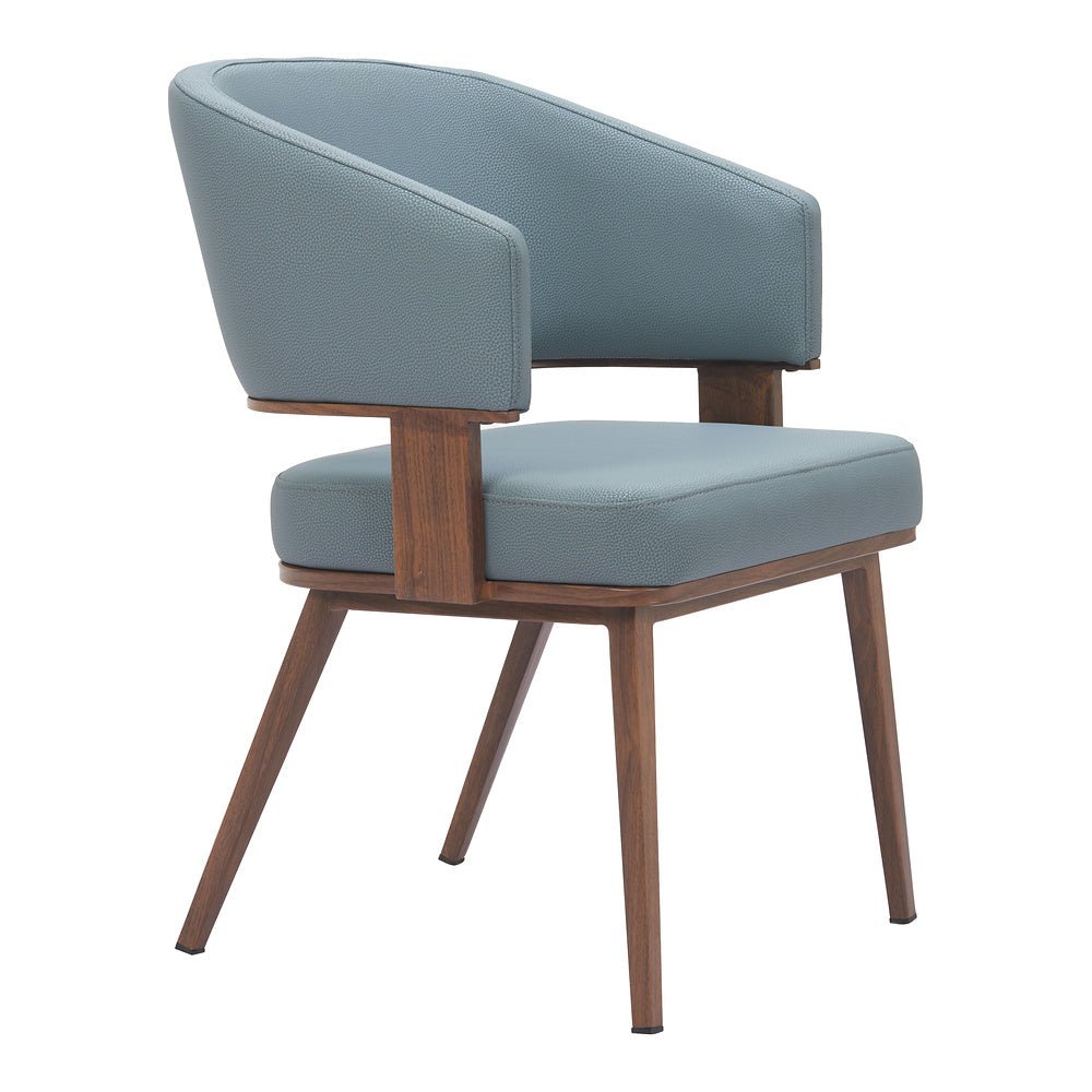 Silla Comercial para Restaurante - ZUO POISE - Varios Colores - Asiento y Respaldo Tapizados en Piel Sintética - 110328 - Zuo - NOGAL BEAT - Silla Comercial Interior