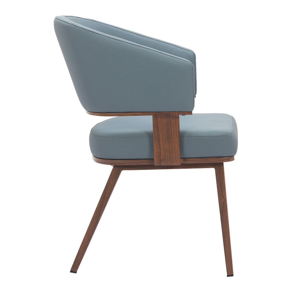Silla Comercial para Restaurante - ZUO POISE - Varios Colores - Asiento y Respaldo Tapizados en Piel Sintética - 110328 - Zuo - NOGAL BEAT - Silla Comercial Interior