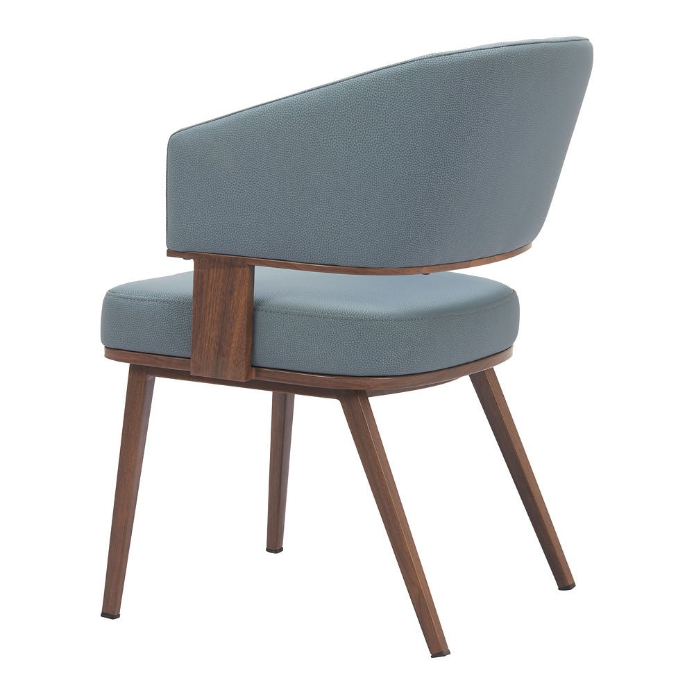 Silla Comercial para Restaurante - ZUO POISE - Varios Colores - Asiento y Respaldo Tapizados en Piel Sintética - 110328 - Zuo - NOGAL BEAT - Silla Comercial Interior