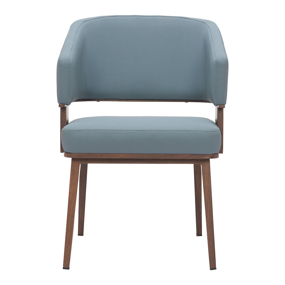 Silla Comercial para Restaurante - ZUO POISE - Varios Colores - Asiento y Respaldo Tapizados en Piel Sintética - 110328 - Zuo - NOGAL BEAT - Silla Comercial Interior