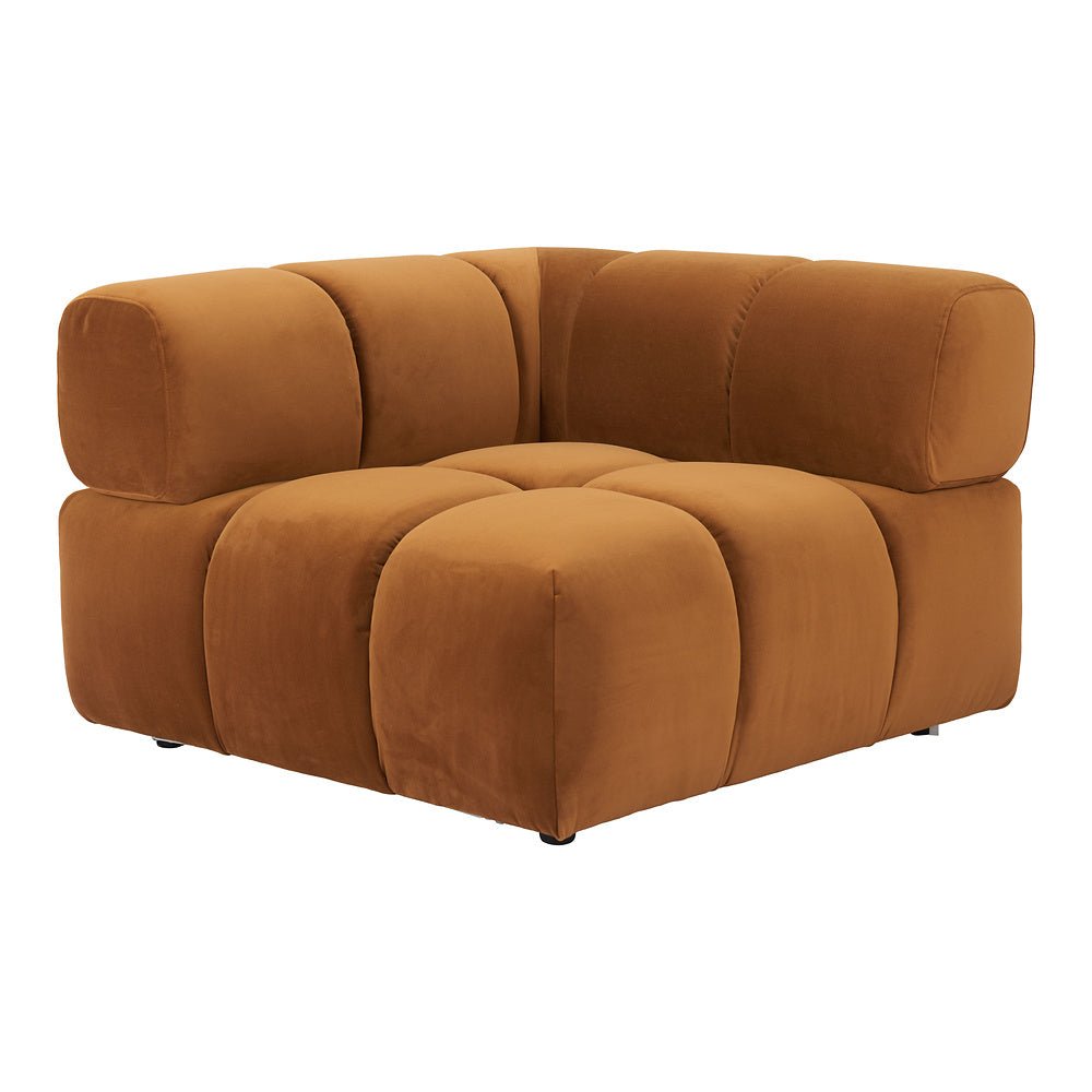 Silla Comercial para Restaurante - ZUO RIST CORNER - Café - Asiento y Respaldo Tapizados en Tela Tipo Terciopelo - 110282 - Zuo - NOGAL BEAT - Silla Comercial Interior