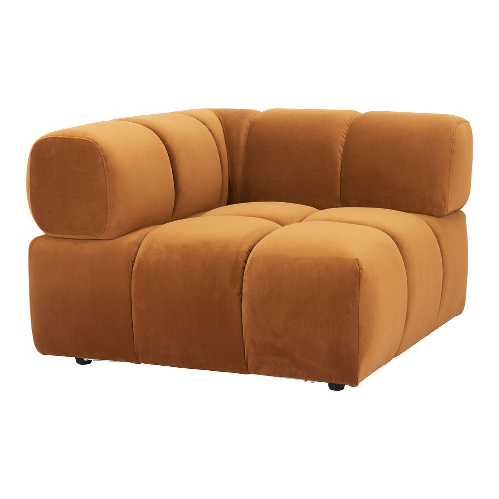 Silla Comercial para Restaurante - ZUO RIST CORNER - Café - Asiento y Respaldo Tapizados en Tela Tipo Terciopelo - 110282 - Zuo - NOGAL BEAT - Silla Comercial Interior