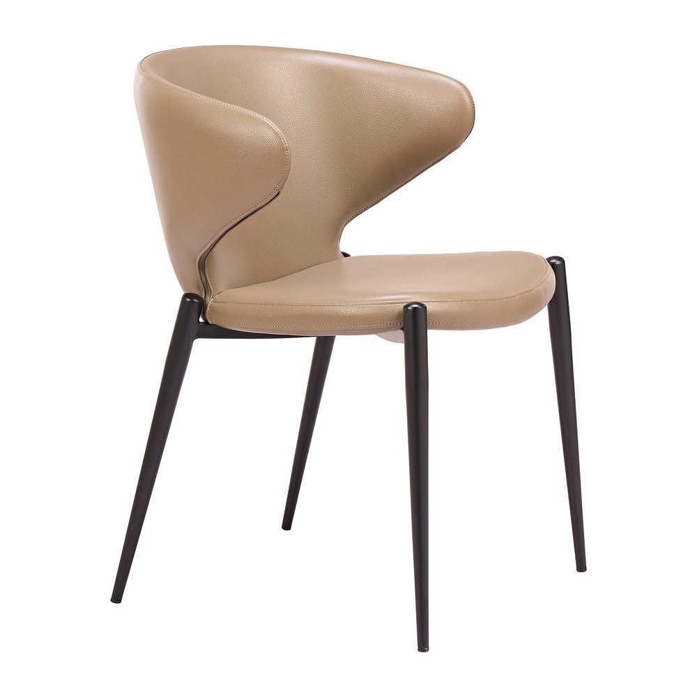 Silla Comercial para Salón de Eventos - ZUO LINO - Taupe - Asiento y Respaldo Tapizados en Piel Sintética - 111206 - Zuo - NOGAL BEAT - Silla Comercial Interior