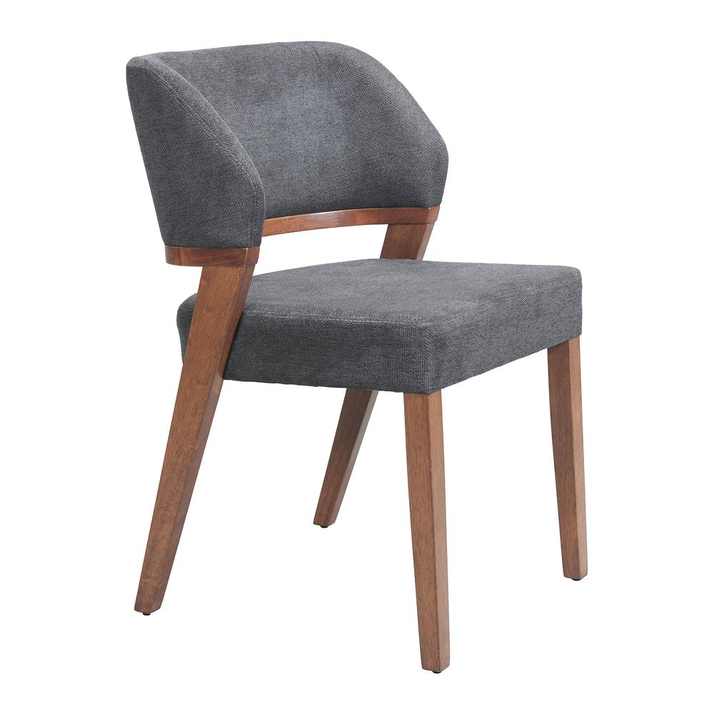 Silla Comercial para Salón de Eventos - ZUO SUNOBU - Varios Colores - Asiento y Respaldo Tapizados en Lino Sintético - 110496 - Zuo - NOGAL BEAT - Silla Comercial Interior