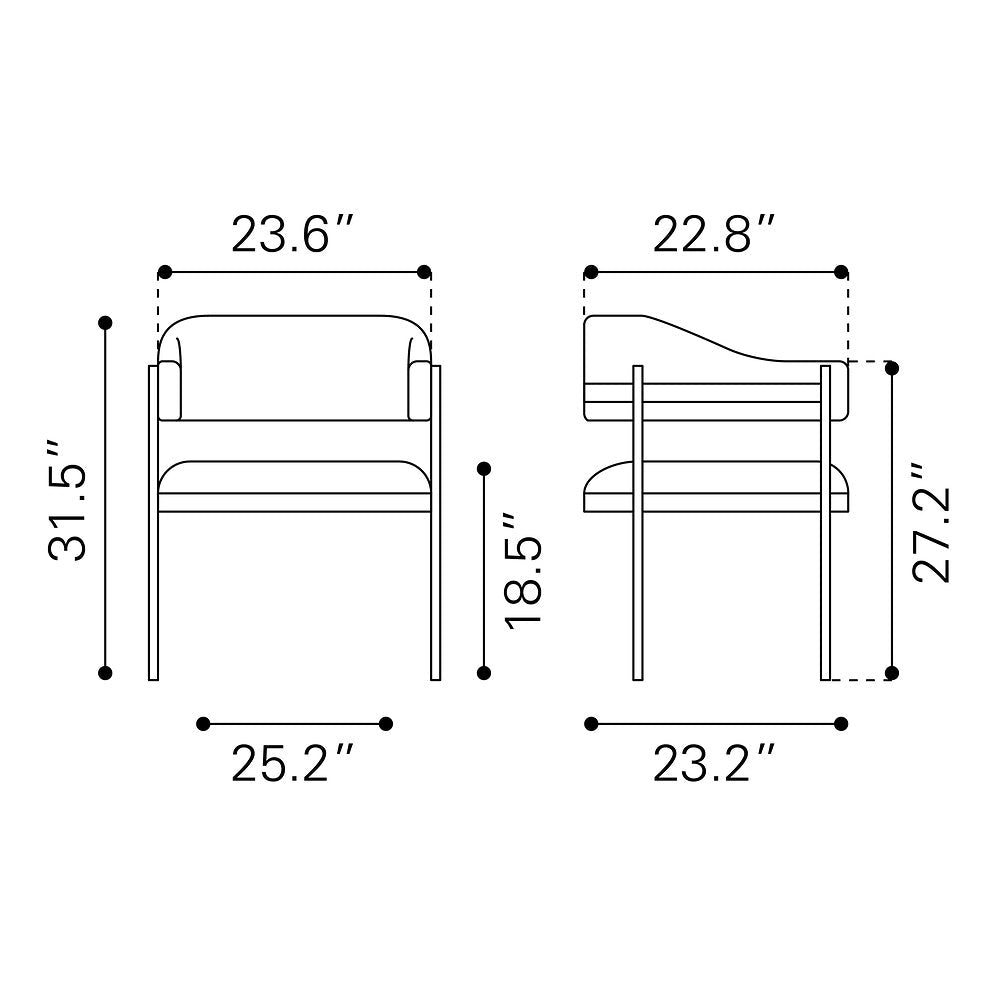 Silla Comercial para Salón de Eventos - ZUO ZADAR - Gris Neblina - Asiento y Respaldo Tapizados en Tejido Texturizado - 110000 - Zuo - NOGAL BEAT - Silla Comercial Interior