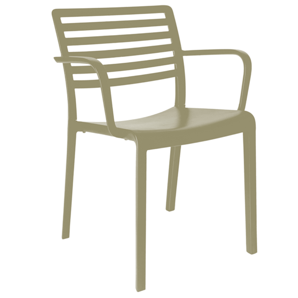 Silla Comercial para Terraza Protección UV - RESOL LAMA ARMCHAIR - Varios Colores - Asiento y Respaldo en Polipropileno - 1326 - Resol - NOGAL BEAT - Sillas