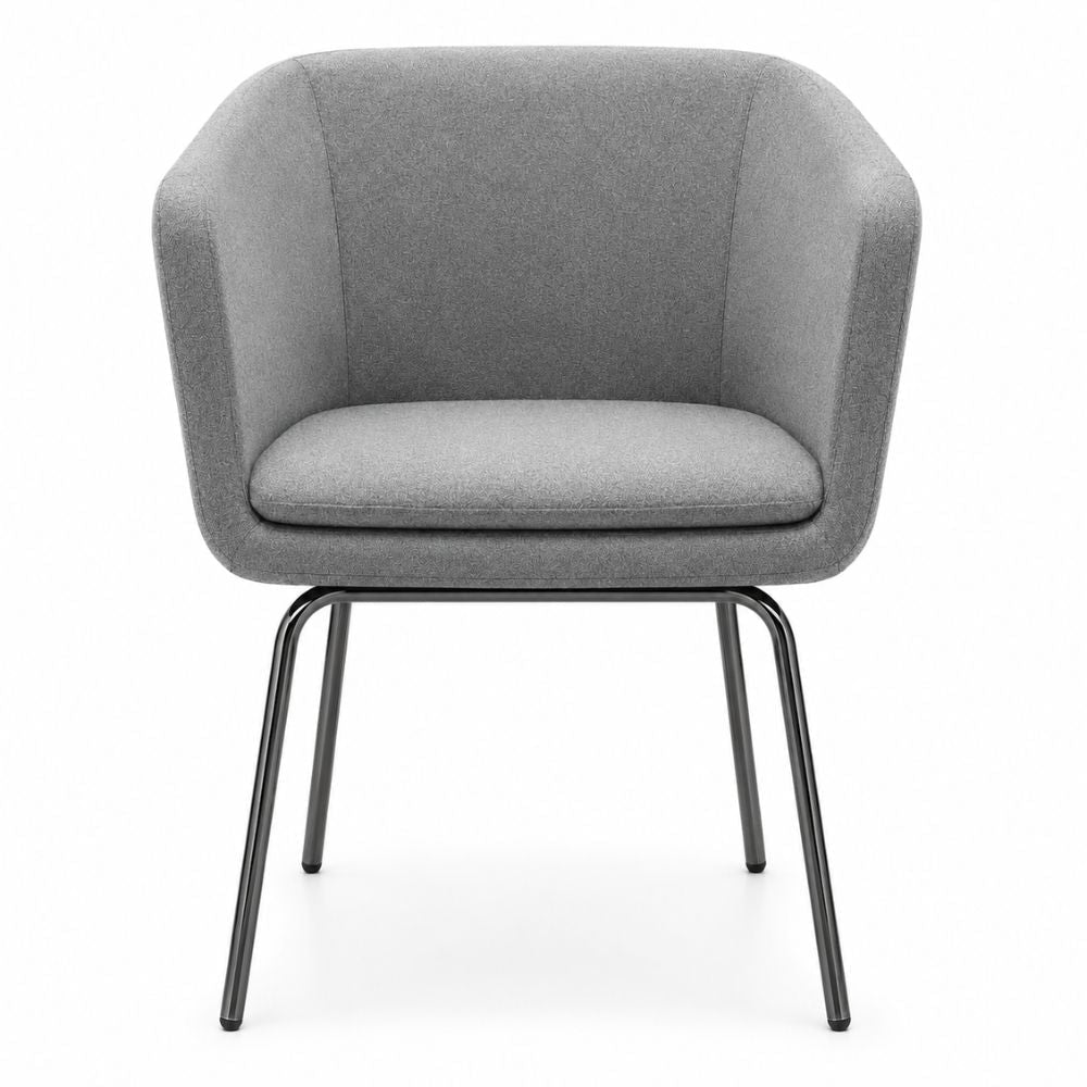 Silla de Oficina de Recepción - LABENZE MEG - Varios Colores - Tapizado con Respaldo y Descansabrazos - 155-10445-NGO GRADO 0 - Labenze - NOGAL BEAT - Silla de Visita
