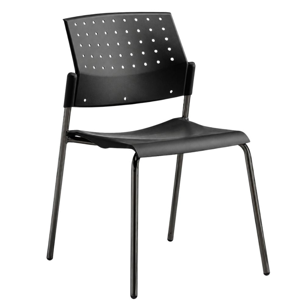 Silla de Oficina de Sala de Espera - LABENZE ARETA 106-00200 - Varios Colores - Estructura Tubular Negro sin Brazos - 106-00200 - Labenze - NOGAL BEAT - Silla de Visita