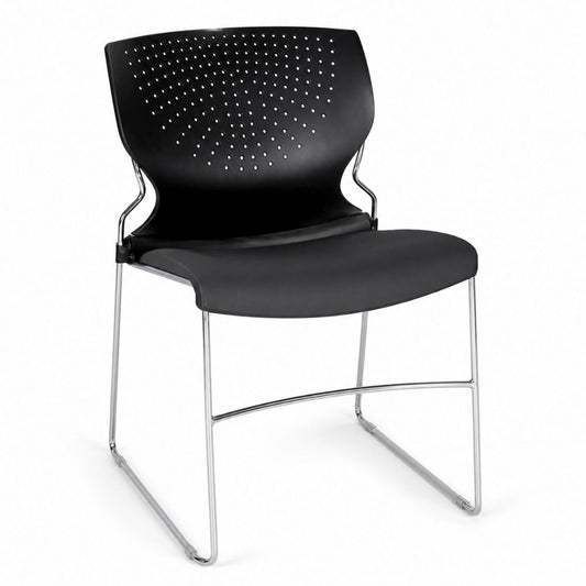 Silla de Oficina de Visita Flex - VERSA ALTUS - Estructura Aluminio - Asiento y Respaldo en Polipropileno - AL-610 ALTUS - VERSA - NOGAL BEAT - Silla de Visita