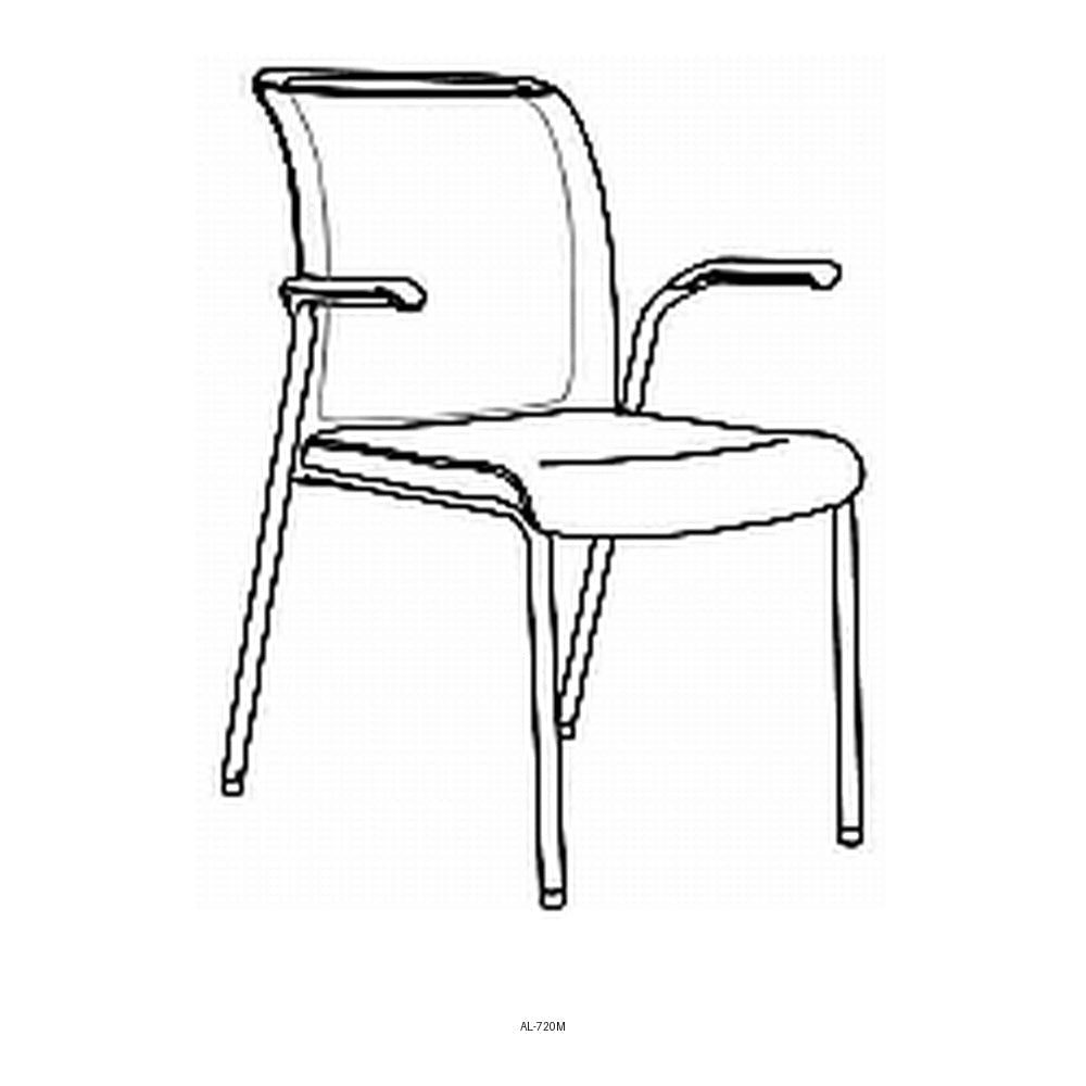 Silla de Oficina de Visita Móvil - VERSA ALTUS RAY - Varios Colores - Respaldo en Malla y Asiento Tapizado con Base de 4 Patas en Acero y Rodajas - AL-720M - VERSA - NOGAL BEAT - Silla de Visita