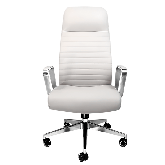 Silla de oficina directiva Nogal Beat Mallorca Alto de respaldo alto tapizada en piel con brazos y base de aluminio